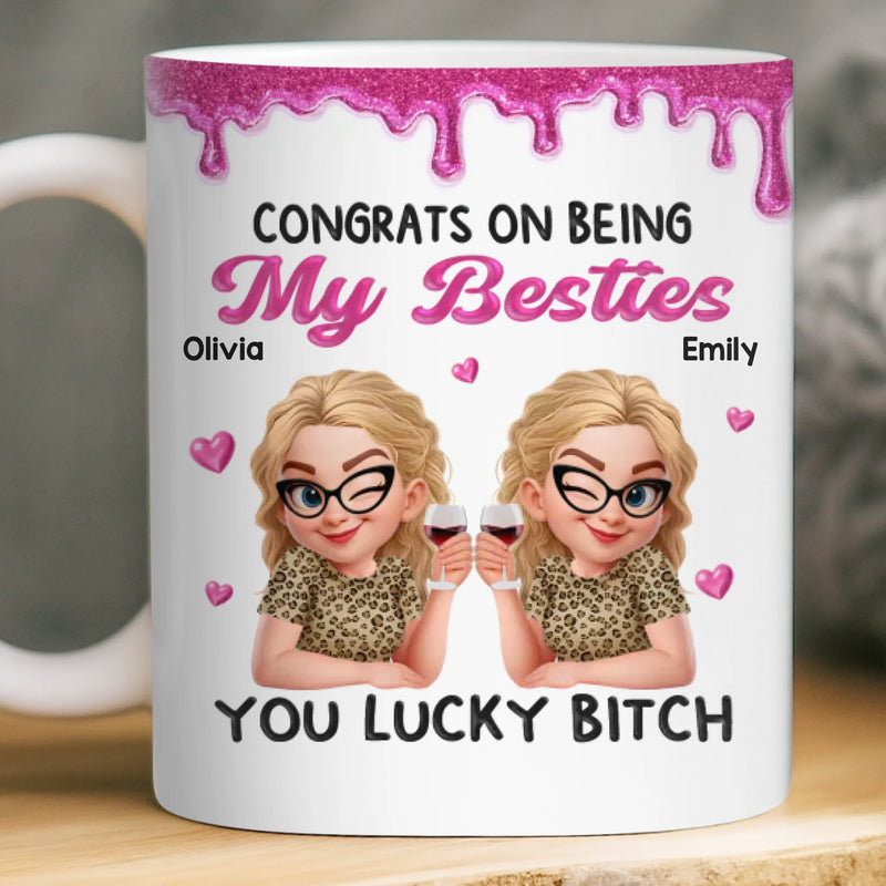 Custom Mug - Personalized Best Friend Birthday Gifts For Women, Besties, Sisters, BFF - Smiles Brewed Daily