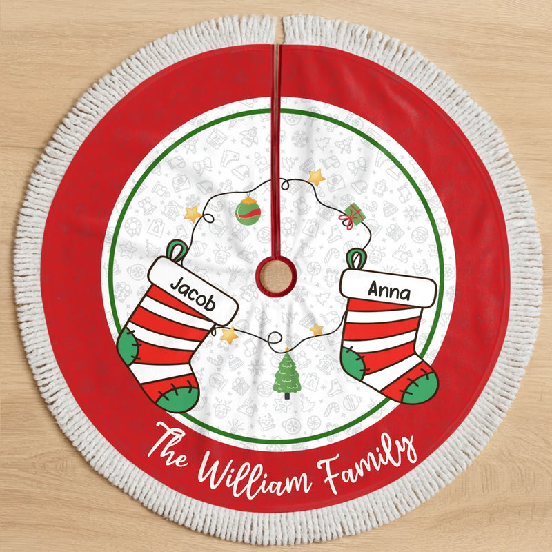 Custom Tree Skirt - Personalized Christmas Birthday Gifts For Mom, Dad, Brother, Sister, Kids - Happiness Circles Our Home