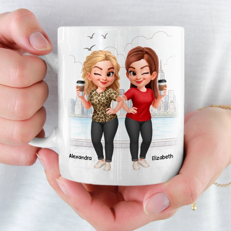 Custom Mug - Personalized Best Friend Birthday Gifts For Women, Besties, Sisters, BFF - You Make My Heart Smile