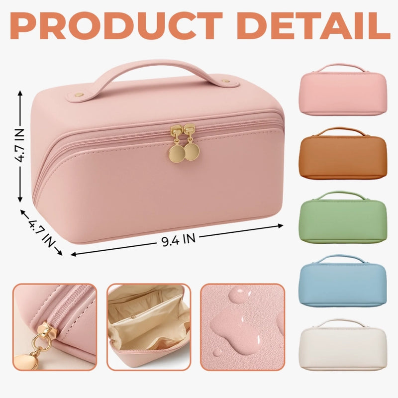 Custom PU Leather Travel Toiletry Bag - Personalized Birthday Gifts For Women, Besties, Sisters, BFF, Yourself - Stronger Each Day With My Journey