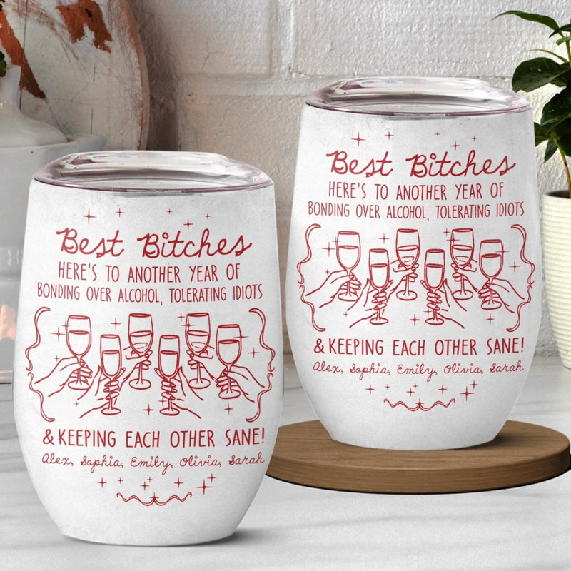 Custom Wine Tumbler - Personalized Best Friend Birthday Gifts For Women, Besties, Sisters, BFF - My Daily Dose Of Joy