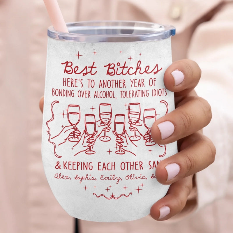 Custom Wine Tumbler - Personalized Best Friend Birthday Gifts For Women, Besties, Sisters, BFF - My Daily Dose Of Joy