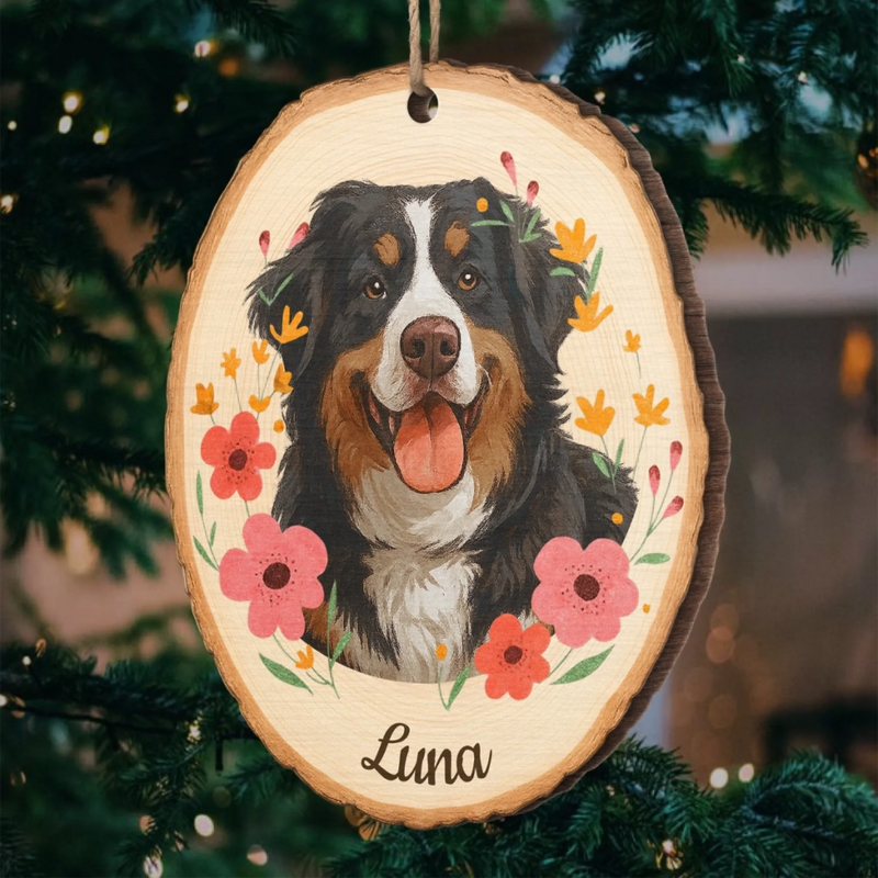 Custom Photo Wood Ornament - Personalized Pet Christmas Memorial Sympathy Gifts For Dogs, Cats - Always Missed Always Loved