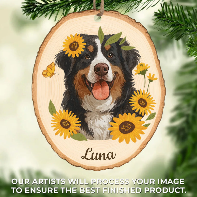 Custom Photo Wood Ornament - Personalized Pet Christmas Memorial Sympathy Gifts For Dogs, Cats - Always Missed Always Loved