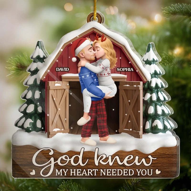 Custom Acrylic Ornament - Personalized Anniversary Christmas Wedding Gifts For Husband And Wife, Him And Her - You’re My Answered Prayer