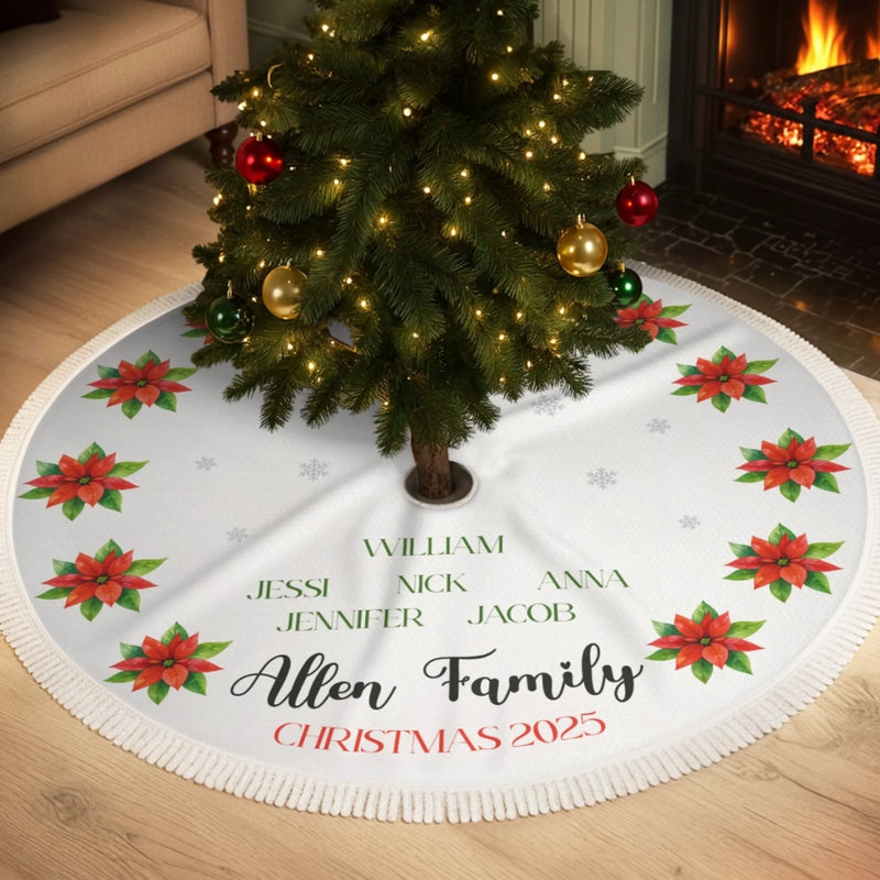 Custom Tree Skirt - Personalized Christmas Birthday Gifts For Mom, Dad, Brother, Sister, Kids - Magic Starts Here