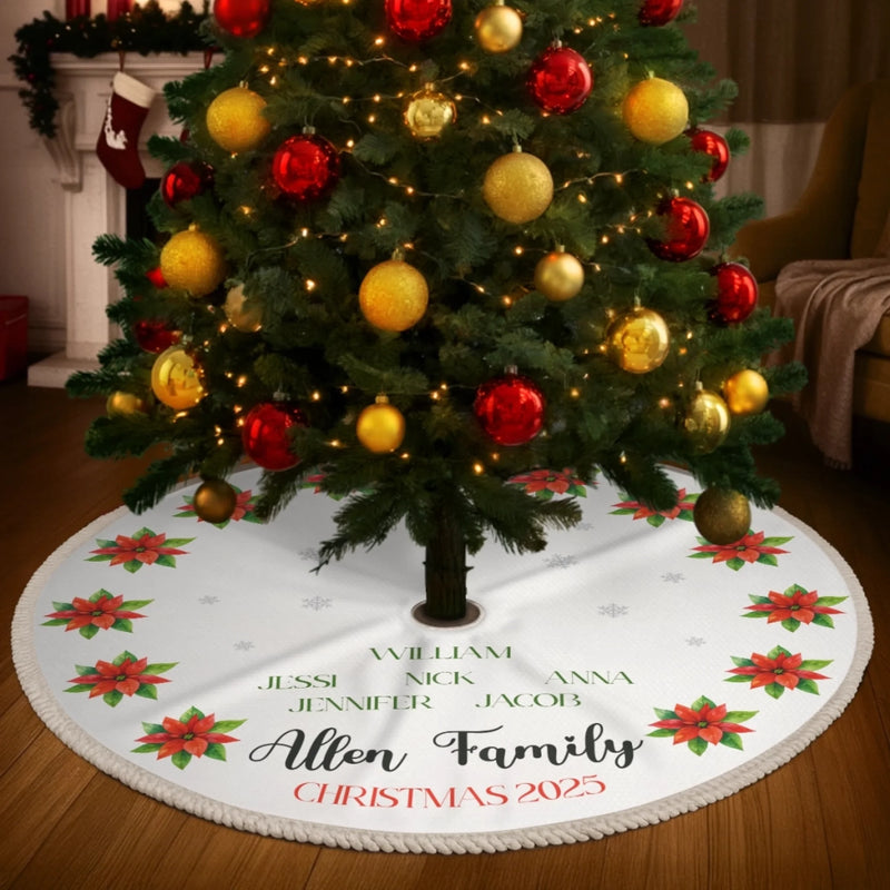 Custom Tree Skirt - Personalized Christmas Birthday Gifts For Mom, Dad, Brother, Sister, Kids - Magic Starts Here