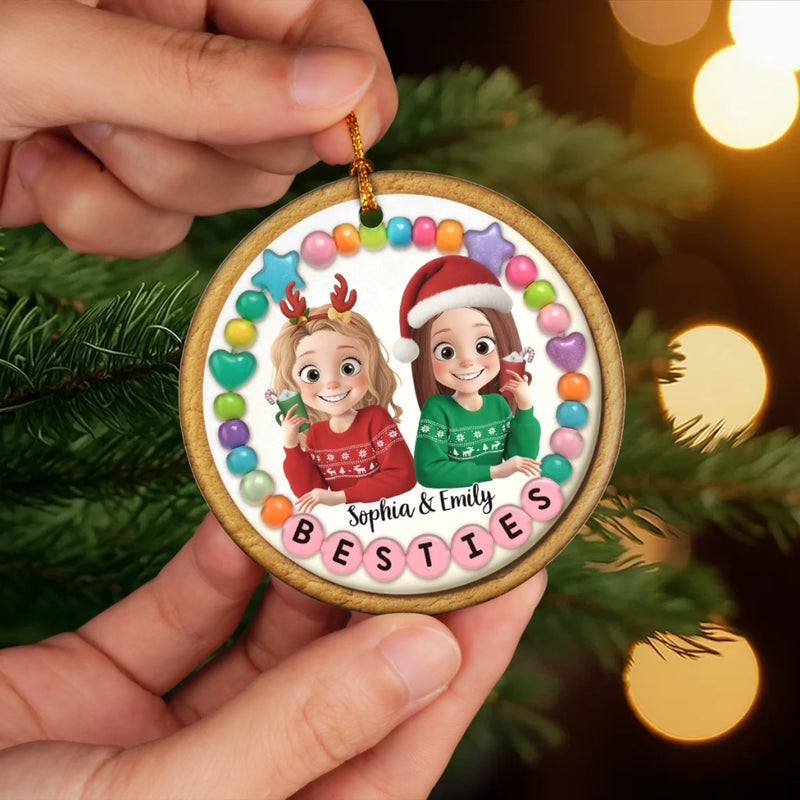 Custom Ceramic Ornament - Personalized Best Friend Christmas Birthday Gifts For Women, Besties, Sisters, BFF - Sunshine Feels Better With You