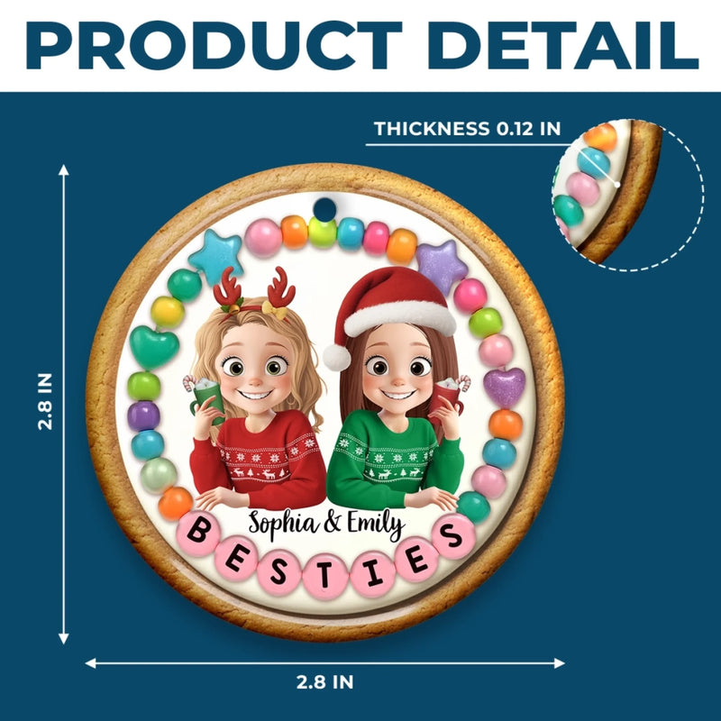 Custom Ceramic Ornament - Personalized Best Friend Christmas Birthday Gifts For Women, Besties, Sisters, BFF - Sunshine Feels Better With You