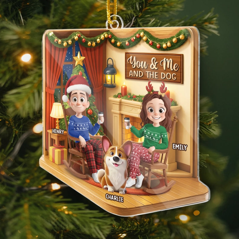 Custom Acrylic Ornament - Personalized Anniversary Christmas Wedding Gifts For Husband And Wife, Dog Cat Lovers - The Pawfect Little Family