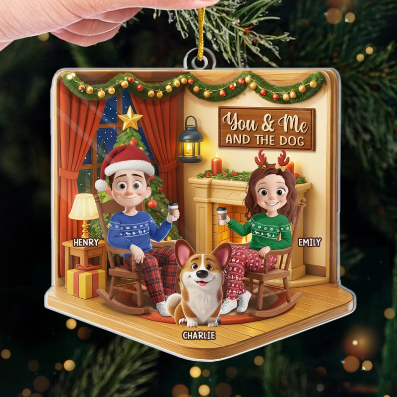 Custom Acrylic Ornament - Personalized Anniversary Christmas Wedding Gifts For Husband And Wife, Dog Cat Lovers - The Pawfect Little Family