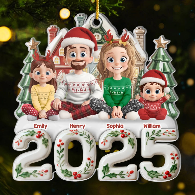 Custom Acrylic Ornament - Personalized Christmas Birthday Gifts For Family, Dog Cat Lovers - Love Fills The Room When Everyone’s Home