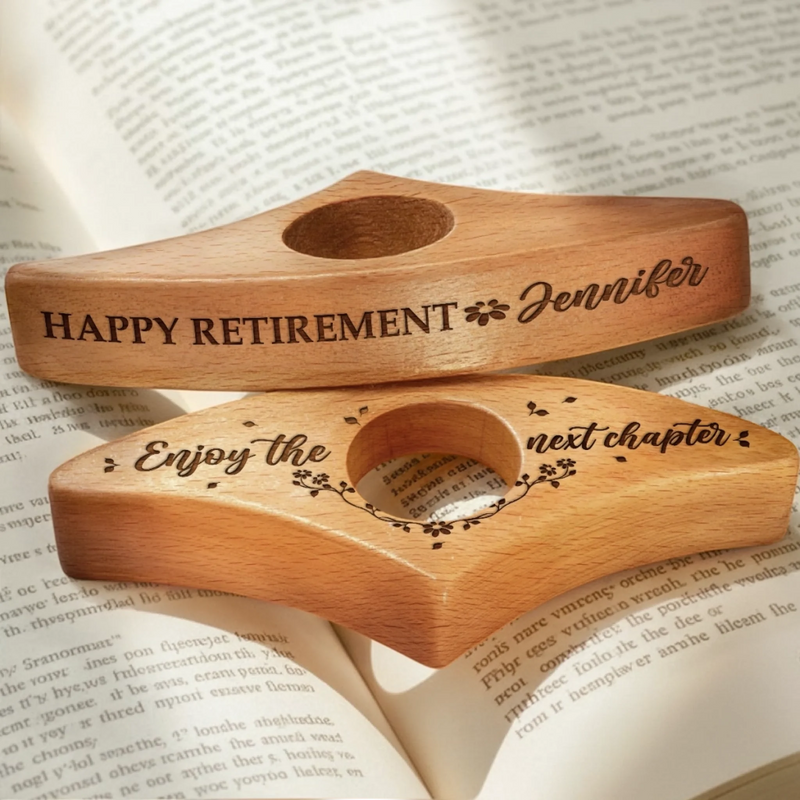Custom Book Page Holder - Personalized Christmas Bookish Retirement Gifts For Book Lovers, Bookworms, Readers - Time To Read, Rest And Rediscover Life