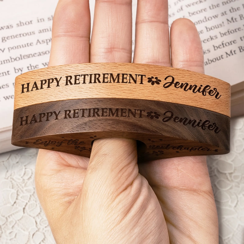 Custom Book Page Holder - Personalized Christmas Bookish Retirement Gifts For Book Lovers, Bookworms, Readers - Time To Read, Rest And Rediscover Life