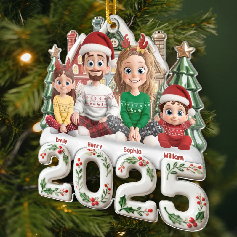Custom Acrylic Ornament - Personalized Christmas Birthday Gifts For Family, Dog Cat Lovers - Love Fills The Room When Everyone’s Home