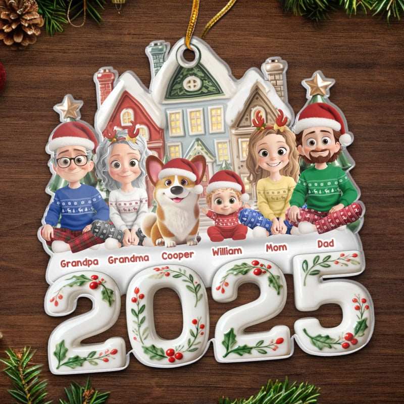 Custom Acrylic Ornament - Personalized Christmas Birthday Gifts For Family, Dog Cat Lovers - Love Fills The Room When Everyone’s Home