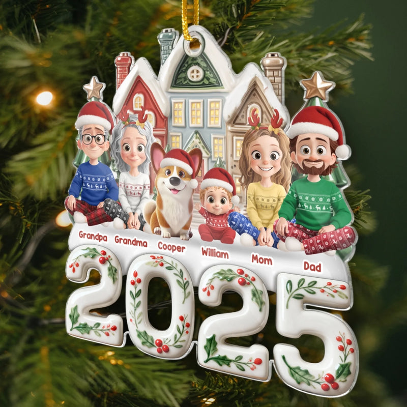 Custom Acrylic Ornament - Personalized Christmas Birthday Gifts For Family, Dog Cat Lovers - Where Hearts Meet, Holidays Begin