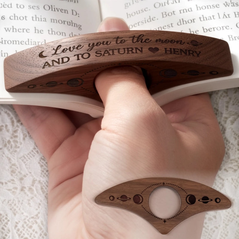 Custom Book Page Holder - Personalized Anniversary Christmas Wedding Gifts For Husband And Wife, Book Lovers, Bookworms - You’re My Moonlight Moment