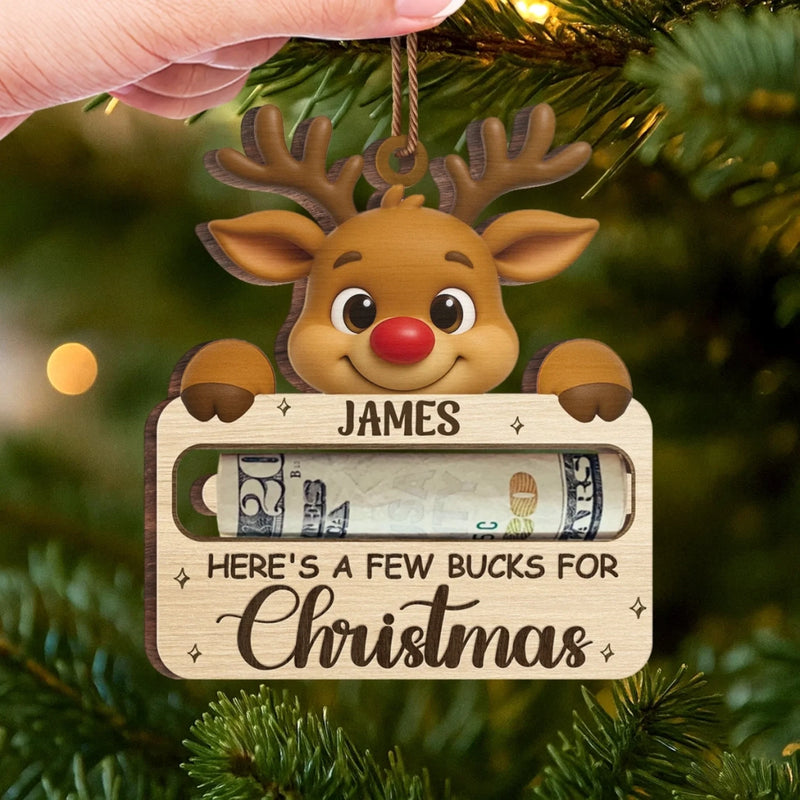 Custom Wooden Money Holder Ornament - Personalized Christmas Birthday Gifts For Kids - Little Stars Of Christmas Joy