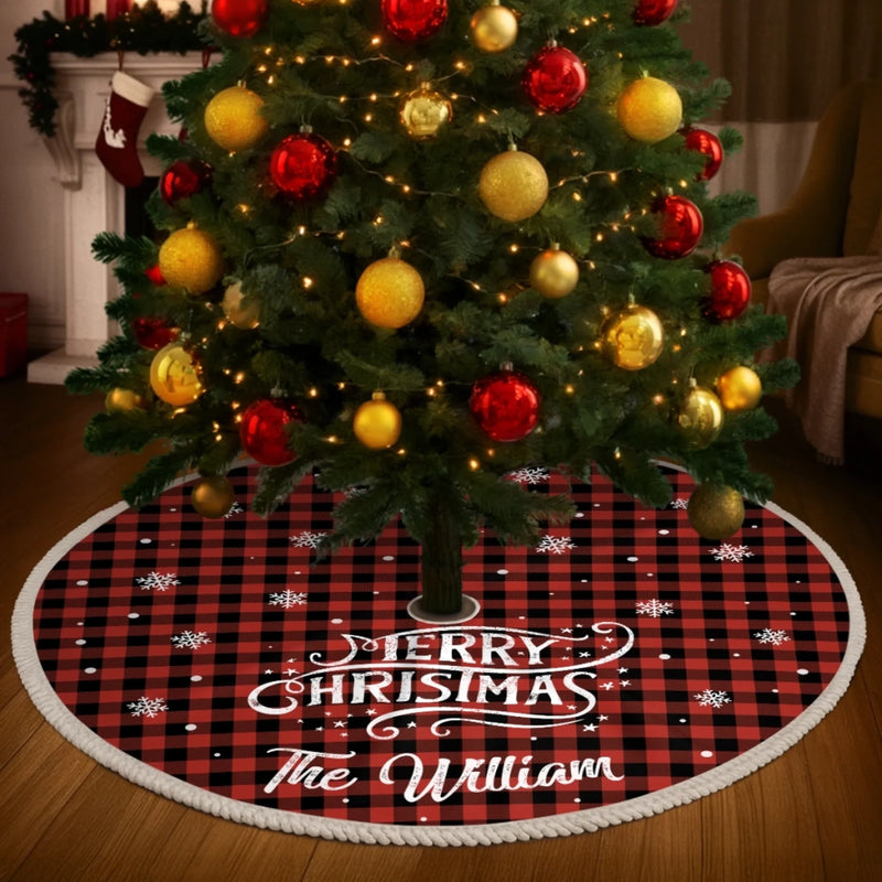 Custom Tree Skirt - Personalized Christmas Birthday Gifts For Mom, Dad, Brother, Sister, Kids - Home Grown With Love