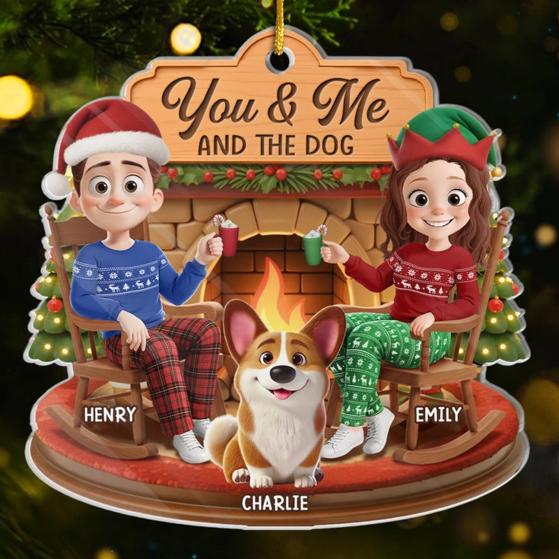 Custom Acrylic Ornament - Personalized Anniversary Christmas Wedding Gifts For Husband And Wife, Dog Cat Lovers - You, Me And The Chaos On Four Paws