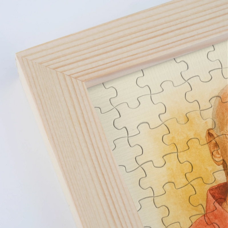 Custom Photo Watercolor Puzzle With Wooden Frame - Personalized Anniversary Wedding Gifts For Husband And Wife, Him And Her - Life’s Sweetest Puzzle,  Complete With You