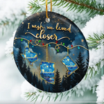 Custom Long Distance Ceramic Ornament - Personalized Best Friend Christmas Birthday Gifts For Sisters, BFF, Best Friends - Hearts Stay Close Across Miles