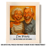 Custom Photo Funny Caricature Puzzle With Wooden Frame - Personalized Anniversary Wedding Gifts For Husband, Wife, Couple - Stuck With Me, Lucky You