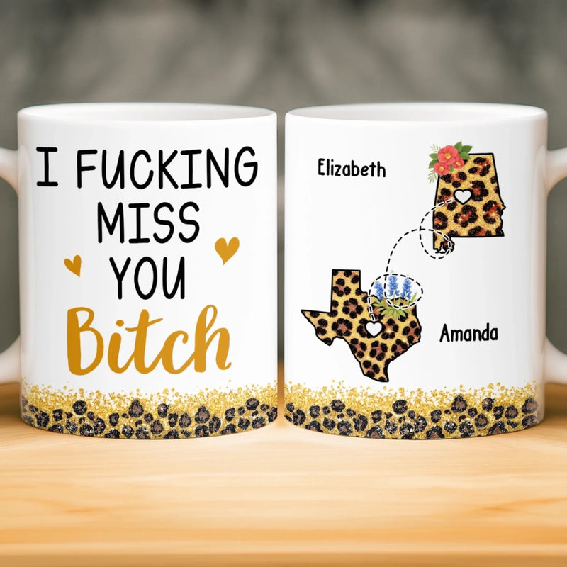 Custom Long Distance Mug - Personalized Best Friend Birthday Gifts For Women, Besties, Sisters, BFF - Close Where It Counts