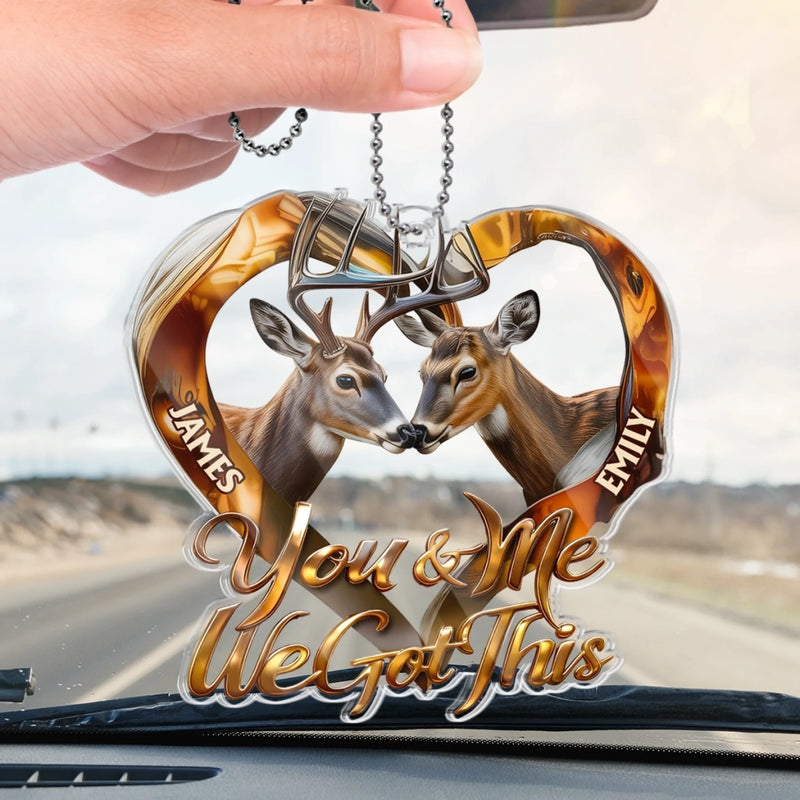 Custom Acrylic Car Ornament - Personalized - Anniversary Christmas Wedding Gifts For Husband And Wife, Him And Her - Together, We’re Unstoppable