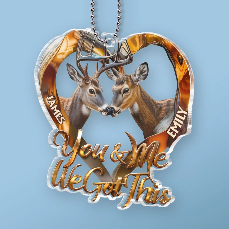 Custom Acrylic Car Ornament - Personalized - Anniversary Christmas Wedding Gifts For Husband And Wife, Him And Her - Together, We’re Unstoppable
