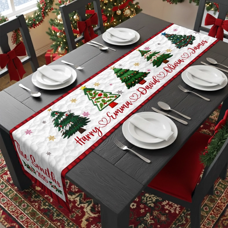 Custom Table Runner - Personalized Christmas Birthday Gifts For Mom, Dad, Brother, Sister, Kids - Love Shines In Every Home