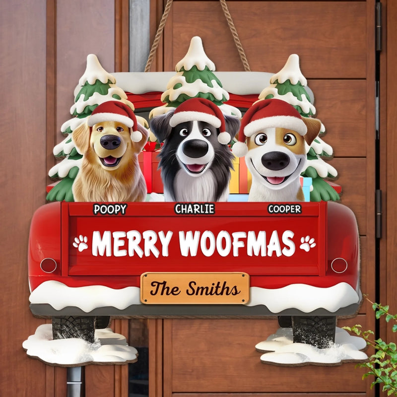 Custom Wood Sign - Personalized Christmas Birthday Gifts For Dog Lovers, Dog Dad And Mom - Merry Woofmas Ya Filthy Animal