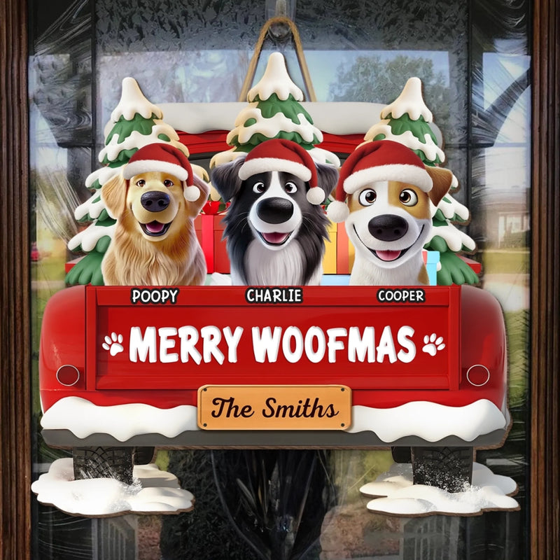 Custom Wood Sign - Personalized Christmas Birthday Gifts For Dog Lovers, Dog Dad And Mom - Merry Woofmas Ya Filthy Animal