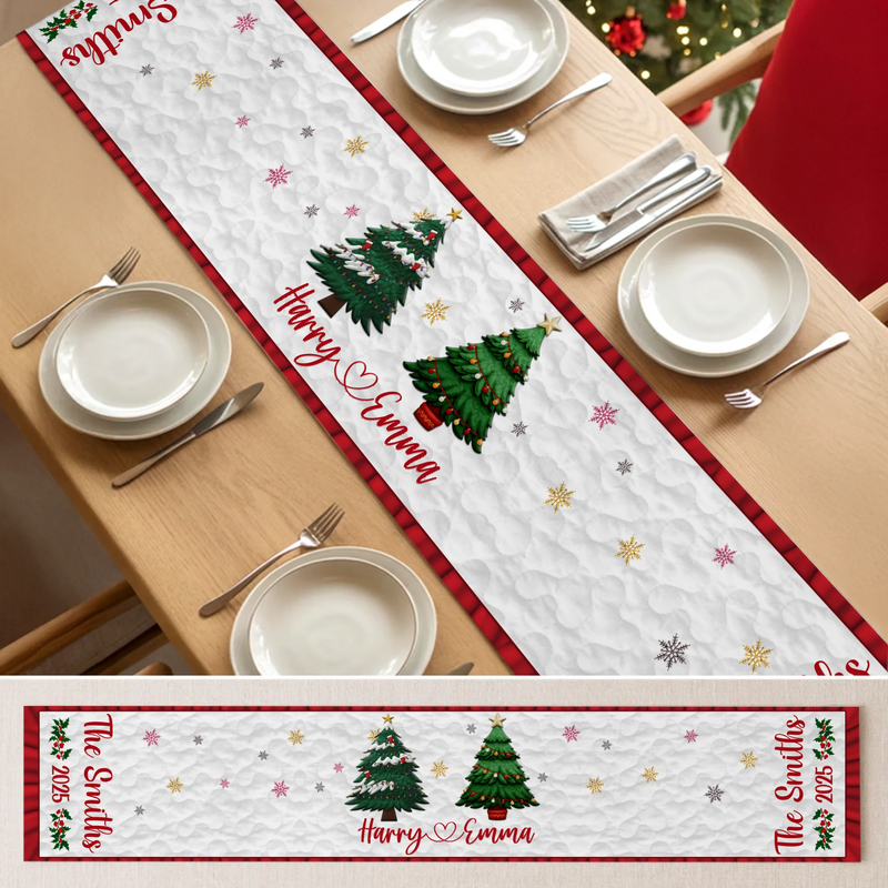 Custom Table Runner - Personalized Christmas Birthday Gifts For Mom, Dad, Brother, Sister, Kids - Love Shines In Every Home