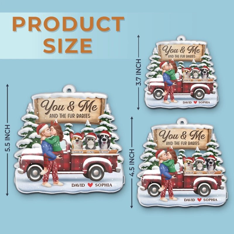 Custom Acrylic Ornament - Personalized Anniversary Christmas Wedding Gifts For Husband And Wife, Dog Cat Lovers - Just Two Humans And A Fur Army