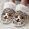Custom Photo Fluffy Slippers With Fur Lining - Personalized Christmas Birthday Gifts For Dog Cat Lovers, Dog Dad And Mom, Cat Owners - Living My Best Paw Life