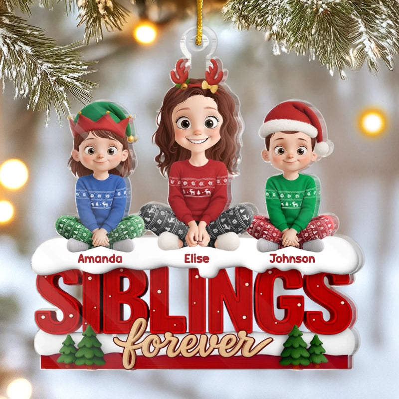 Custom Acrylic Ornament - Personalized Christmas Birthday Gifts For Brother, Sister - Together We Make Life Brighter
