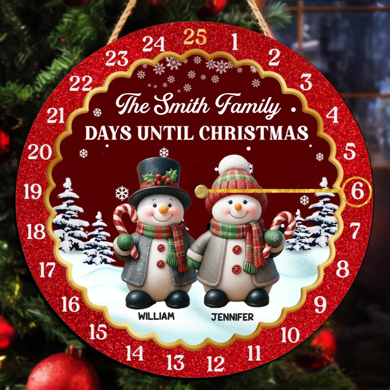 Custom Snowman Wooden Countdown Calendar - Personalized Christmas Birthday Gifts For Mom, Dad, Brother, Sister, Kids - Together We Grow In Joy