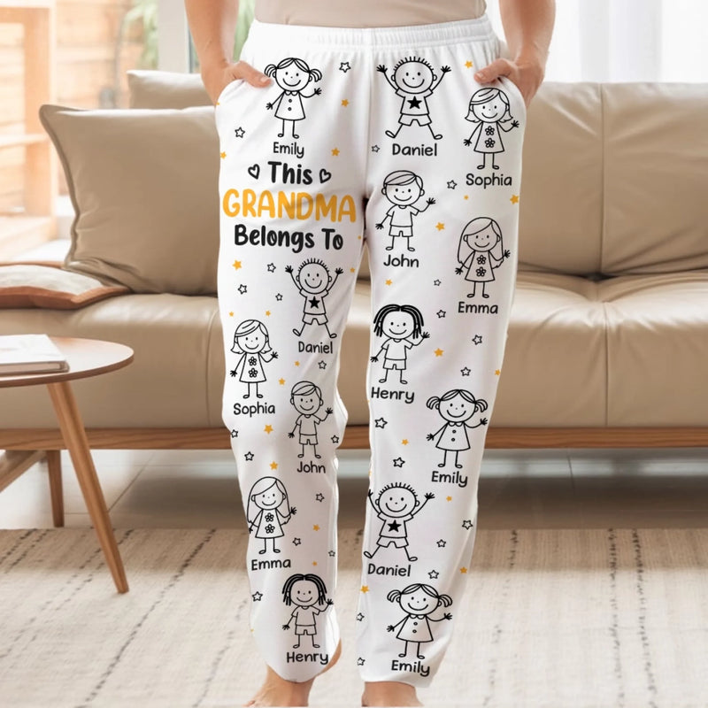 Custom Pajama Pants - Personalized Christmas Birthday Gifts For Grandma, Grandpa, Dog Cat Lovers - Made With Love And Grandkid Chaos