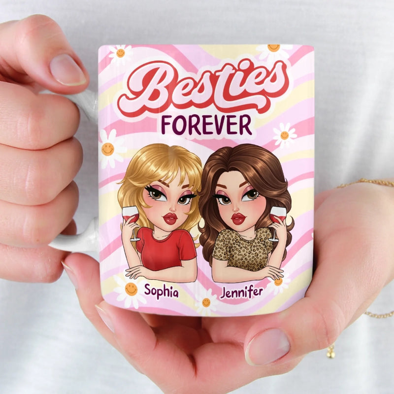 Custom Mug - Personalized Best Friend Birthday Gifts For Women, Besties, Sisters, BFF - Trust In Every Laugh