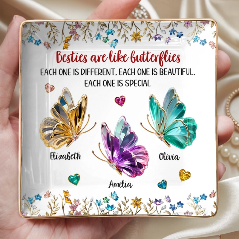 Custom Full-Print Jewelry Dish - Personalized Best Friend Birthday Gifts For Women, Besties, Sisters, BFF  - Shared Secrets Forever
