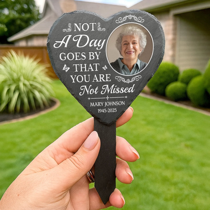 Custom Photo Garden Stone Stake - Personalized Memorial Sympathy Gifts For Loss Of Mom, Dad - Your Love Still Surrounds Me