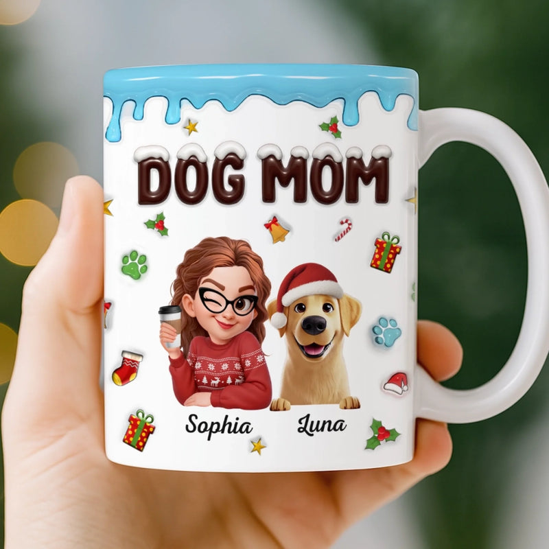 Custom Mug - Personalized Christmas Birthday Gifts For Dog Lovers, Dog Dad And Mom - Proud Dog Mom Energy