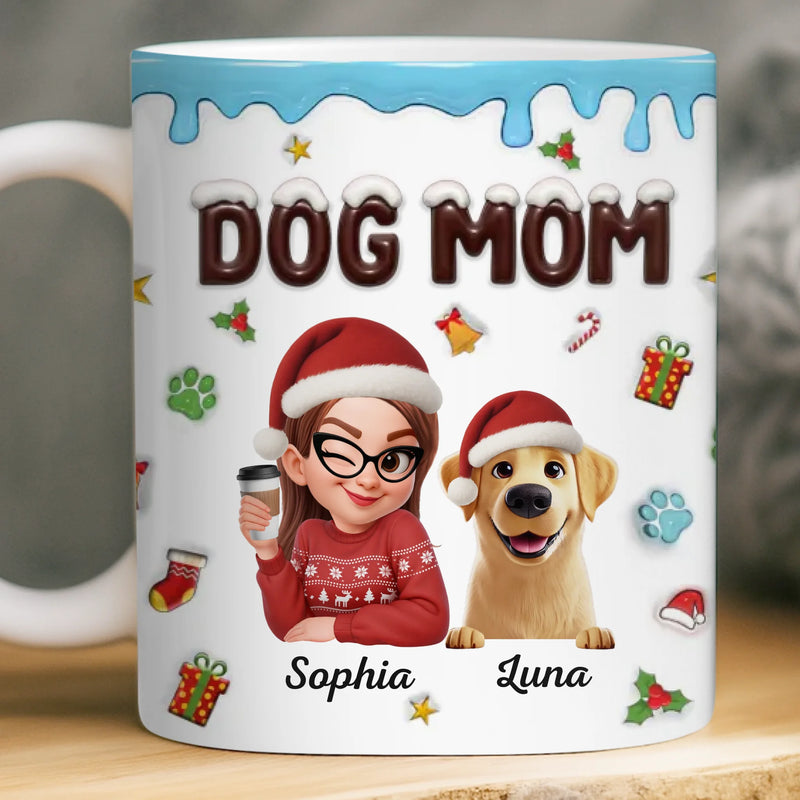 Custom Mug - Personalized Christmas Birthday Gifts For Dog Lovers, Dog Dad And Mom - Proud Dog Mom Energy