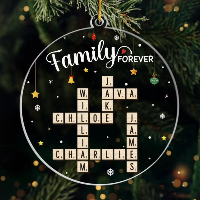 Custom Scrabble Acrylic Ornament - Personalized Christmas Birthday Gifts For Mom, Dad, Brother, Sister, Kids - Love Makes Every Day Home