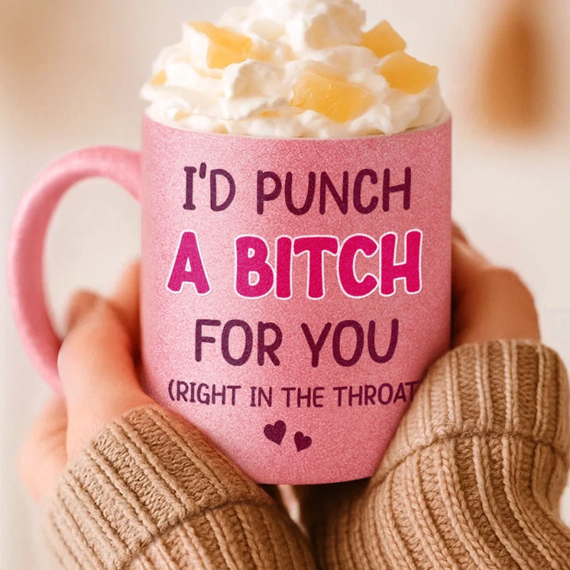 Custom 11OZ Glitter Matte Ceramic Mug - Personalized Best Friend Birthday Gifts For Women, Besties, Sisters, BFF - Smiles Shine Brighter With You