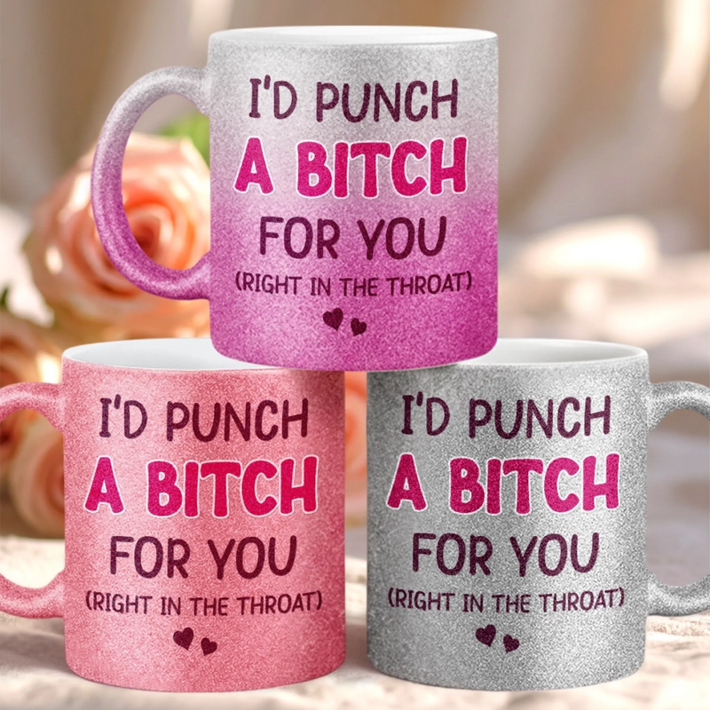 Custom 11OZ Glitter Matte Ceramic Mug - Personalized Best Friend Birthday Gifts For Women, Besties, Sisters, BFF - Smiles Shine Brighter With You