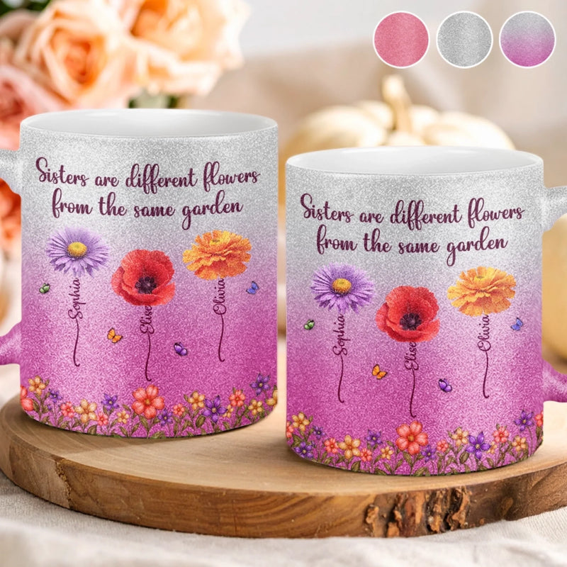 Custom 11OZ Glitter Matte Ceramic Mug - Personalized Best Friend Birthday Gifts For Women, Besties, Sisters, BFF - Laughter Is Our Everyday Magic