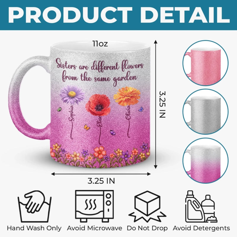 Custom 11OZ Glitter Matte Ceramic Mug - Personalized Best Friend Birthday Gifts For Women, Besties, Sisters, BFF - Laughter Is Our Everyday Magic